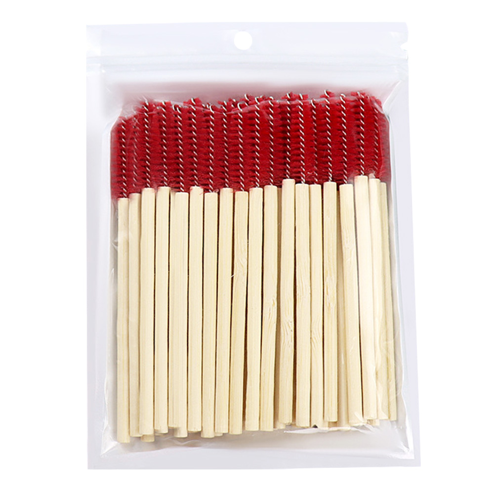 Beauty Makeup Fashion - 50Pcs Bamboo Handle Eyelash Brush Mascara