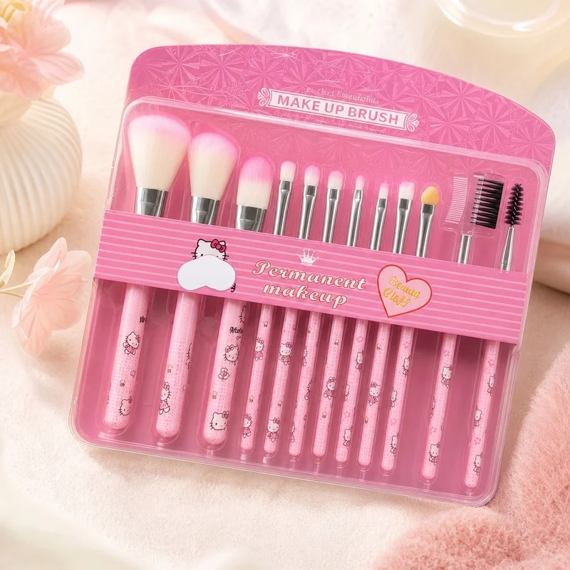 Hello Kitty 12-piece Makeup Br - Beauty Makeup Tools Set ulasan dan harga