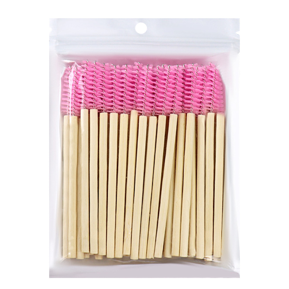 50Pcs Bamboo Handle Eyelash Br - Beauty Makeup Fashion ulasan dan harga