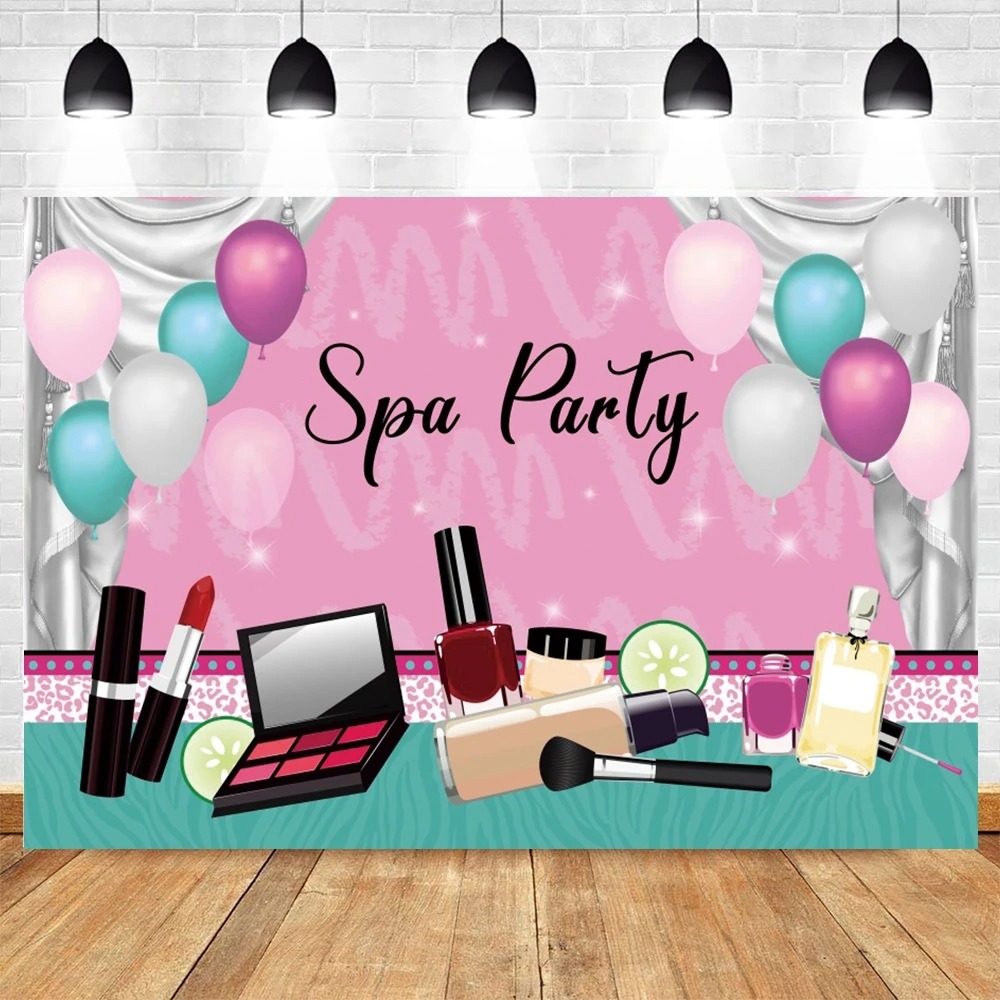 Spa Party Themed Backdrop for  - Beauty Makeup Girl ulasan dan harga