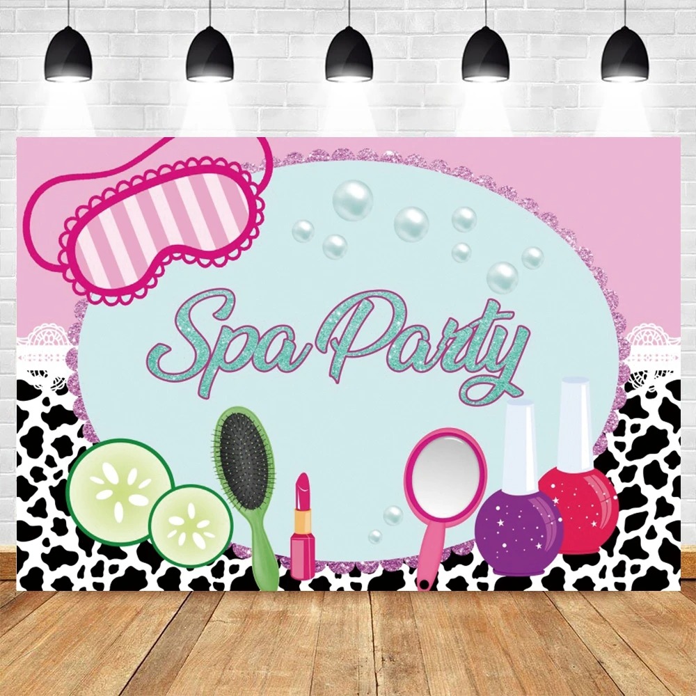 Spa Party Themed Backdrop for  - Beauty Makeup Girl ulasan dan harga