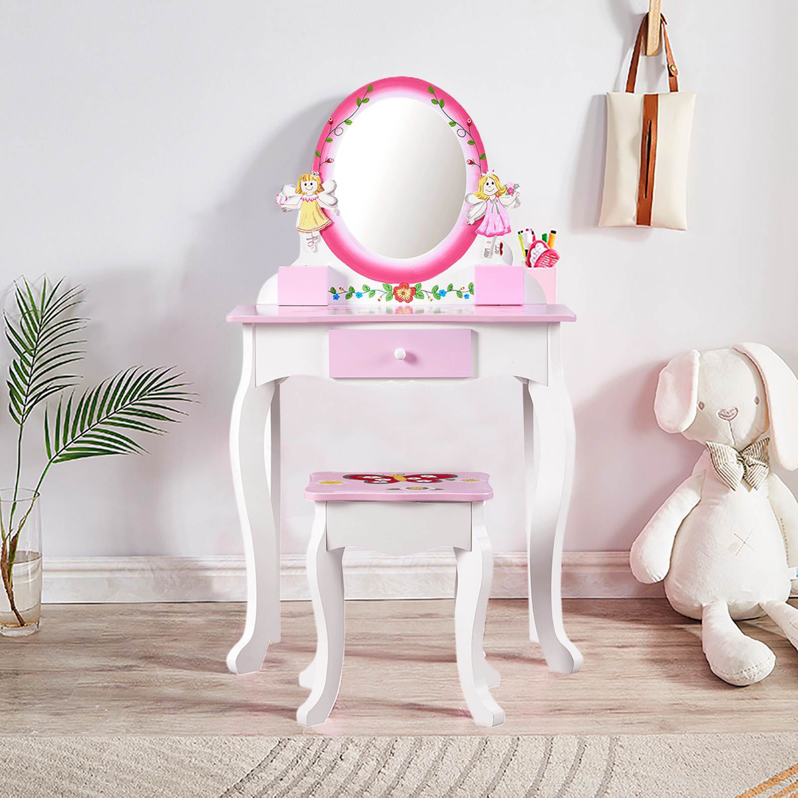 Kids Vanity Set Floral Printed - Beauty Makeup Girl ulasan dan harga