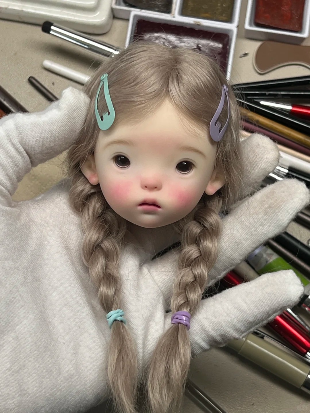 SD BJD Doll 1/6 Landoudou Head - Beauty Makeup Girl ulasan dan harga