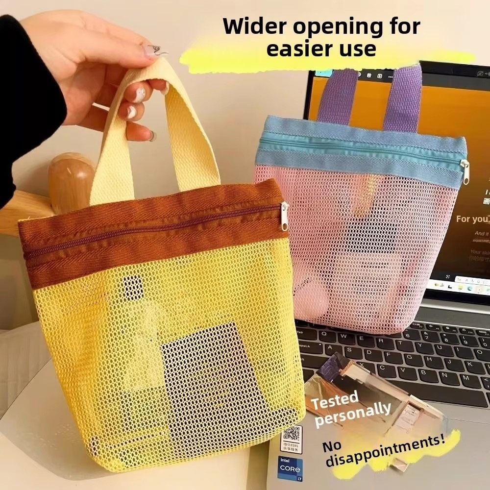 New Dopamine Mesh Toiletry Bag - Beauty Makeup Vanity ulasan dan harga