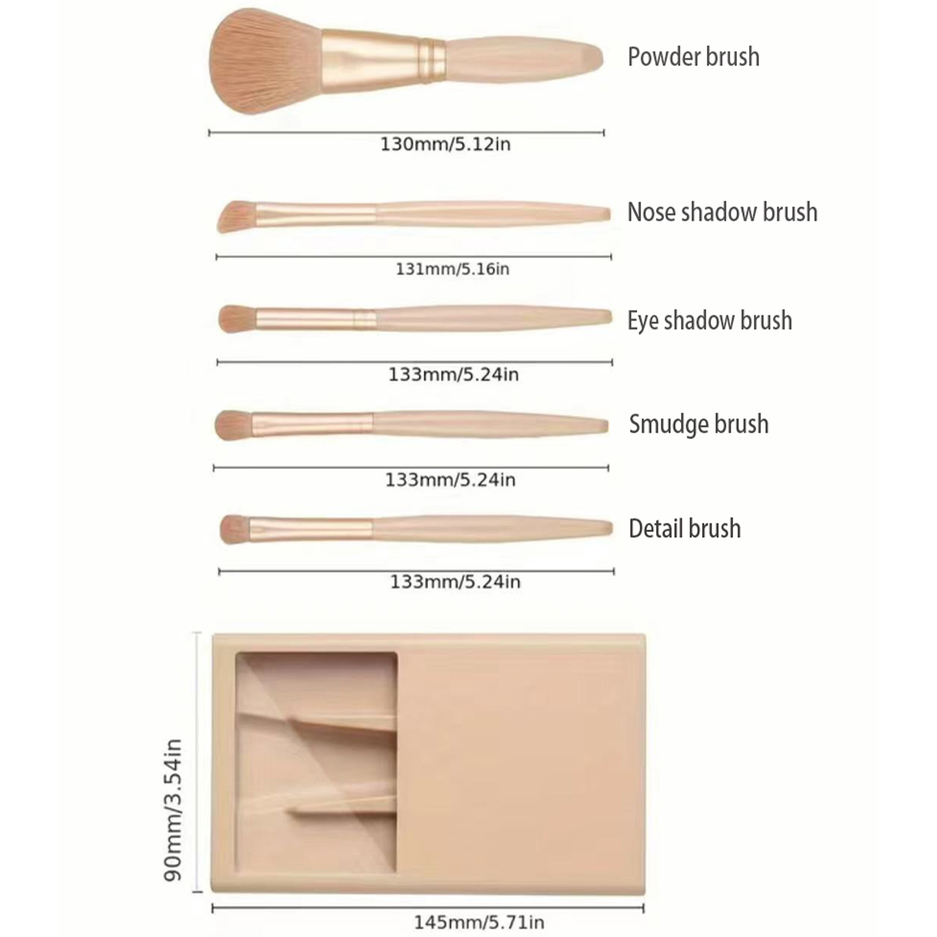 5pcs Cosmetic Brush Kit With M - Beauty Makeup Tools Set ulasan dan harga