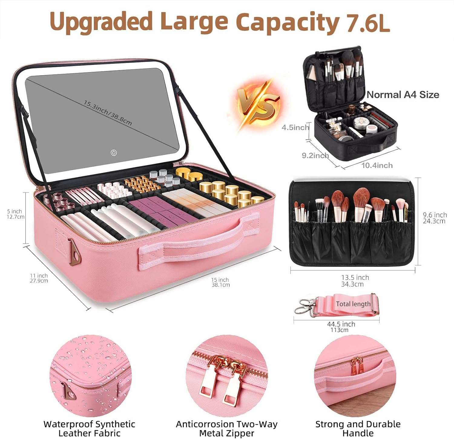 Large Capacity Makeup Bag 15'' - Beauty Makeup Vanity ulasan dan harga